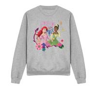 Disney Princess Ariel & Tiana Friends Are Magic Sweatshirt Light Grey | Size: Medium Disney Princess Light Grey M