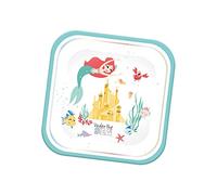 Disney Princess Ariel Under The Sea Square Paper Plates Birthday Party Supplies Little Mermaid, 25cm, Pack of 4, Turquoise (78089)