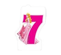 Disney Princess Aurora 7Th Birthday Candle Pink/white (One Size)