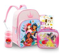 Disney Princess Backpack with Lunch Box Set - Bundle with 16"""" Backpack Lunch Bag Stickers Water Bottle More | Disney Princess School Bag for Gir
