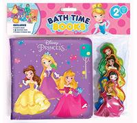 Disney Princess Bath Time Books - Activity Books for kids, Bath book, 6 Padded suction cups, 1 Mesh bag