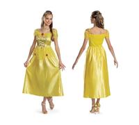 Disney Princess Belle Adult Dress Up by Disguise, Official License Belle Fancy Dress Inspired by Beauty and the Beast, Features Detailed Patterened Bodice and Floor Length Skirt