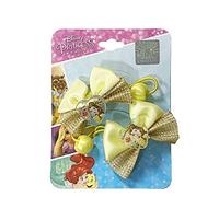 Disney Princess (Belle) Gorgeous Ribbon Hair Accessories, Set of 2, 15003d Hair Elastic