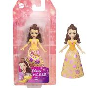 Disney Princess Belle Little Doll - Inspired by Beauty and the Beast - 9cm Poseable Mini Doll with Shiny Symbol Detailed Removable Skirt - JBX50