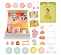 Disney Princess Belle Wooden Tea Set - 27 Piece Pretend Play with Book Box Disney Multicolor