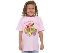 Disney Princess Besties Shine with Ariel, Rapunzel, Tiana Girls T Shirt, Pink, 7-8 Years
