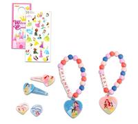 Disney Princess BFF Accessories 2 Pack - Bundle with 12 Piece Best Friends Accessory Set with Clips, Friendship Bracelets, Rings and Stickers | Disney Princess Jewelry