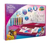 Disney Princess Blow Pen Airbrush Colouring & Stencil Set - Blow Pens for Kids, Deluxe Drawing Kit with 12 Spray Pens, 16 Templates - Creative Arts & Crafts for Children 4+ - Disney-Themed Fun