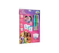 Disney Princess | Blow Pens | 3 Stencils | Airbrush Art Set | Colouring kit in an A4 envelope with airbrush blow pens and reusable princess stencils, easy to take anywhere, ages 3 and up