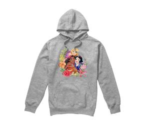 Disney Princess Bouquet With Rapunzel, Moana & Snow White Hoodie Light Grey | Size: Small Disney Princess Light Grey S