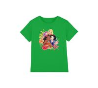 Disney Princess Bouquet With Rapunzel, Moana & Snow White kids t-shirt in Dark Green | Size: 12-13 Years Disney Dark Green 12-13 Years