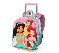 Disney Princess Charm-Small 3D Backpack with Wheels, Pink, 26 x 34 cm, Capacity 7 L