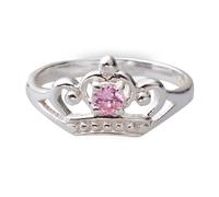 Disney Princess Children's Sterling Silver CZ Crown Ring (Size F)