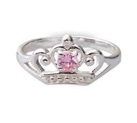 Disney Princess Children's Sterling Silver CZ Crown Ring (Size J)