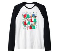 Disney Princess Christmas FA La La La Winter Holiday Letters Raglan Baseball Tee