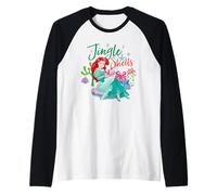 Disney Princess Christmas Jingle Shells Little Mermaid Ariel Raglan Baseball Tee