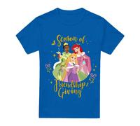 Disney Princess Christmas Season Of Giving Ariel, Tiana Unisex T-Shirt Royal | Size: Large Disney Princess Royal L