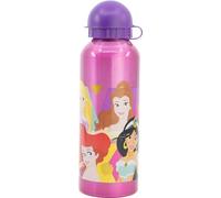 Disney Princess Cinderella Aurora Snow White Rapunzel Ariel Jasmine 530ml Purple Aluminium Water Bottle with Spout and Safety Cap