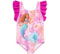 Little Mermaid Ariel Girls One Piece Swimsuit Toddler to Big Kids, pink, 10-12