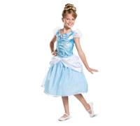 Disney Princess Cinderella Fancy Dress for Kids, Officially Licensed by Disguise, Deluxe Detailed Design with Puff Sleeves and Character Broach, Sparkling Bodice, for Girls 3-4 years
