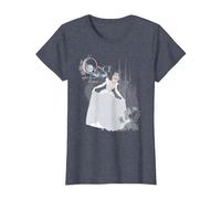 Disney Princess Cinderella Vintage Once Upon a Time T-Shirt, Women, Heather Blue, X-Small