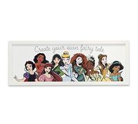 Disney Princess Create Your Own Fairytale Framed Wood Wall Decor - Featuring Cinderella, Belle, Ariel and More