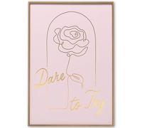 Disney Princess Dare to Try Rose Framed Wood Wall Decor | Beautiful Princess Wall Art for Home