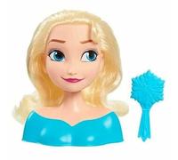 Disney Just Play 87490-JP Frozen Hairdressing Head Elsa Mini 14 cm with Hair Brush for Styling Fun, from 3 Years, Black