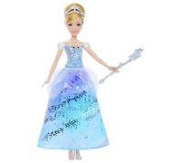 Mattel Disney Princess Cinderella Light-Up Dress Fashion Doll with Sounds & Magic Wand Activation, Enchanted Ballgown Cinderella Inspired by Movie, JBF94