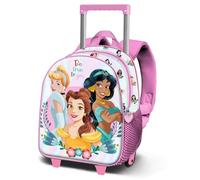 Disney Princess Floral-Small 3D Backpack with Wheels, Pink, 26 x 34 cm, Capacity 7 L