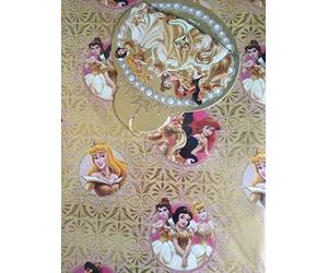 Disney Princess Gift Wrapping Set - Gold Foil - Girls Presents Wrapping Paper