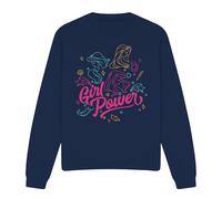 Disney Princess Girl Power Jasmine, Rapunzel, Ariel Line Art Sweatshirt Navy | Size: Medium Disney Princess Navy M