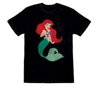 Disney Princess Girls Ariel Cotton Classic T-Shirt - Black - Black - 5-6 Years