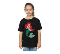 Disney Princess Girl's Ariel Cotton Classic T-Shirt in Black | Size: 3-4 Years Disney Princess Black 3-4 Years