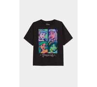 Disney Princess Girl's Faces Girls T-Shirt Black | Size: 12-13 Years Disney Princess Black 12-13 Years
