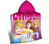Disney Princess Girls Hooded Towel Poncho 120x60cm | Ariel Belle Rapunzel Bathrobe for Pool, Bath | Cotton Towel for Kids Age 3-6 | Royal Summer Gift Idea
