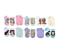 Disney Princess Girls' No Show Socks, Grey Heather (10 Pack), M