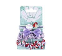 Disney Princess Hair Ties and Hair Scrunchies Set for Girls and Women, Elastic Ponytail Holders with Bow on Top and Decorative Charm - 6 Pcs