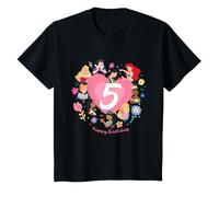 Disney Princess Heart 5 Years Old Happy Fifth Birthday T-Shirt
