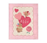 Disney Princess Jaq and Gus Valentine Silk Touch Throw Blanket, Cozy for All Seasons, Lightweight for Couch, Sofa, Boys Girls Bedding, 50 x 60 inches