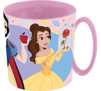 Disney Princess Jasmine Rapunzel Belle Snow White Pink Plastic Mug 350ml Microwave Safe