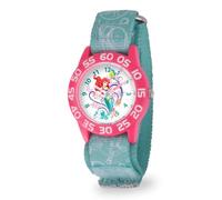 Disney Princess Kids' Plastic Time Teacher Analog Quartz Nylon Strap Watch, Blue