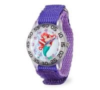 Disney Princess Kids' Plastic Time Teacher Analog Quartz Nylon Strap Watch, Purple, Little Mermaid