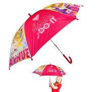 Disney Princess Kids Umbrella, Easy Grip J-Handle, Windproof Polyester, Auto Safety Opening, 70cm Compact Travel Gift for Girls 3-7, UV Protection, Lightweight, Durable, Rainbow Print