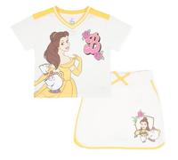 Disney Princess, Lilo and Stitch, Minnie Mouse, Moana and Frozen Girls 2-Piece Set - Short Sleeve T-Shirt and Skort for Kids, yellow, 10-12