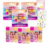 Disney Princess Lip Balm Set - Bulk Bundle with 9 Lip Balm Tubes in Assorted Flavors Plus Stickers for Girls, Kids | Disney Princess Party Favors Kit