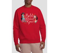 Disney Princess Men's Christmas Bold Holiday Spirit Jasmine, Sweatshirt Red | Size: Medium Disney Princess Red M
