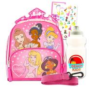 Disney Princess Mini Backpack for Girls - Princess Backpack for Girls Bundle Includes 10" Mini Disney Princess Harness Backpack, Water Bottle, Stickers, More | Disney Princess Toddler Leash Backpack,