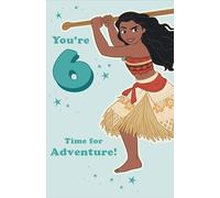 Disney Princess Moana 6th Birthday Greetings Card for Girls, Disney Princess Moana Age 6 Happy 6th Birthday Card for Niece/Granddaughter/Daughter/Sister,Cute Children/Kids Birthday Card