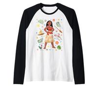 Disney Princess Moana Collage Portrait Raglan Baseball Tee